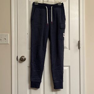 Tommy Jeans Tommy Hilfiger Heather Blue Soft Cotton-blend Joggers Pockets XS